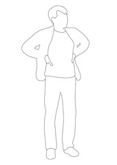 contours man, sketches