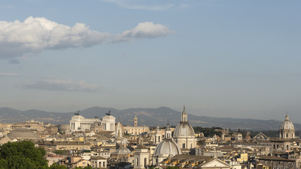 Fototapeta na wymiar cityscape of rome with monuments and domes