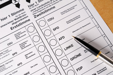 Stimmzettel zur Bundestagswahl