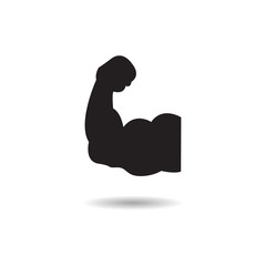 Strong power, muscle arms vector icon
