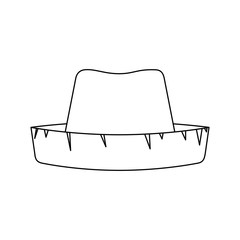 monochrome silhouette of straw hat vector illustration