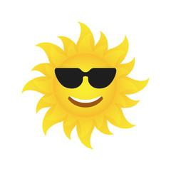 cool sun icon. vector illustration