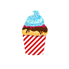 Cupcake or muffin vector illustration
