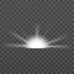 Glow light effect. Vector illustration. Sun