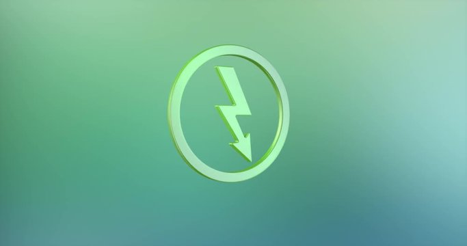 Animated Lightning Shock Color 3d Icon Loop Modules for edit with alpha matte
