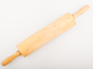 Rolling pin isolated on white background close up