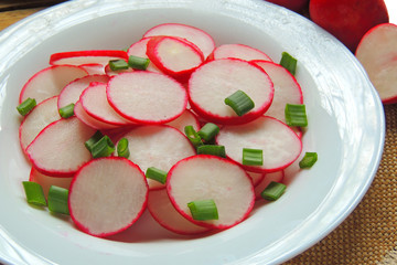 Spring salad with radishes and cucumber