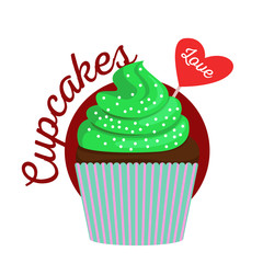 Chocolate Cupcake with green cream