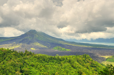 Landscape of Batur volcano on Bali island, Indonesia..