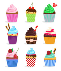 Set cupcakes and muffins 
