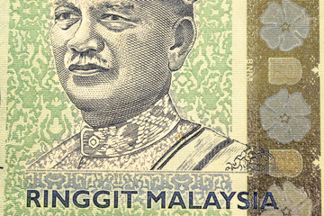 Close up Malaysia Ringgit currency note