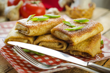 Pancakes with meat