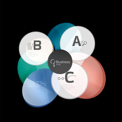 Glossy glass circle banner design template