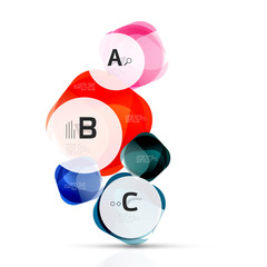 Glass glossy abstract stones with text. Abstract template