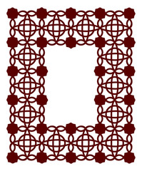 Lacy frame with carved openwork pattern. Vector Stencil. Template for interior design