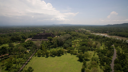 Fototapeta premium borobudur and prambanan temple