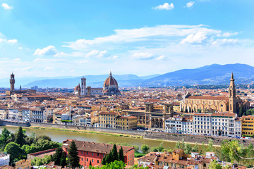 Obraz premium Palazzo Vecchio and Cathedral of Santa Maria del Fiore (Duomo), Florence, Italy