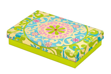 Groovy sixties decorated box. Isolated.