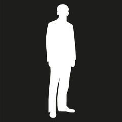 vector image silhouette of a man with a shadow on a white background
