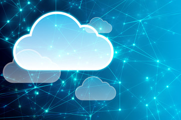 cloud storage security information, data deep learning hologram ai technology robotic, futuristic cyber network system online