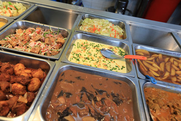 Chinese fast food buffet food in restaurant