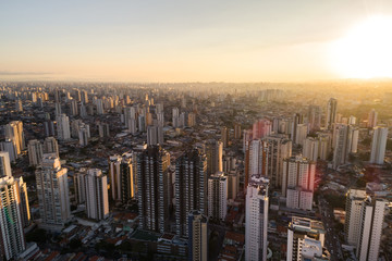 City Skyline Skyscrapers - Aerial View