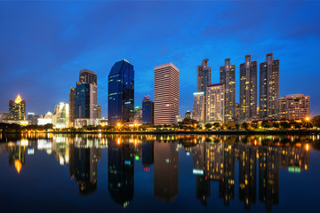 City and building reflection in Bangkok
