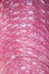 Fototapeta premium Circular sliced sausage