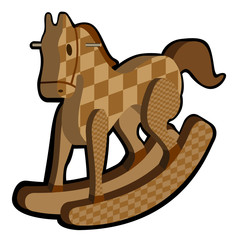 Isolated wooden horse