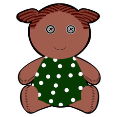 Isolated stitched doll