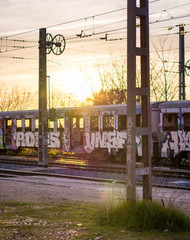  Sunset in the train cemetery