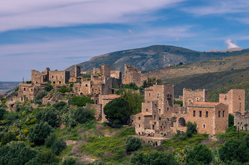 Vathia the impressive traditional village of Mani with the characteristic tower houses. Lakonia Peloponnese