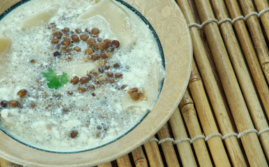 Turkish soup with noodles and lentils