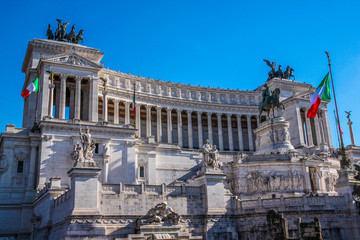 Fototapeta na wymiar National monument to Vittorio Emanuele II (Victor Emmanuel II) Rome, Italy