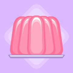 Sweet pink jelly dessert
