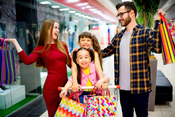 Happy family shopping
