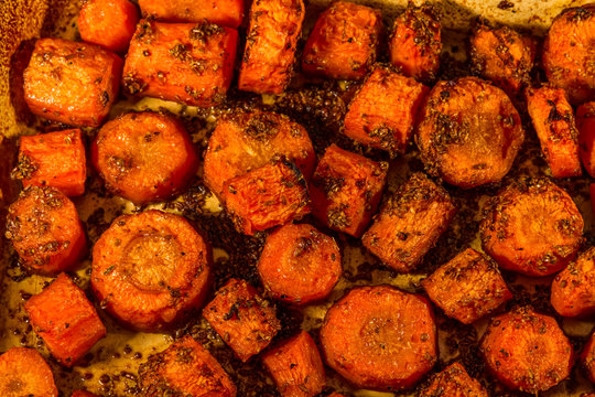 Roasted spiced carrots.