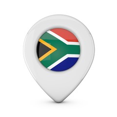 South Africa flag location marker icon. 3D Rendering