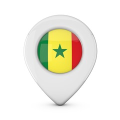 Senegal flag location marker icon. 3D Rendering