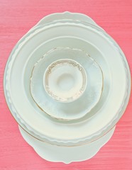A set of large and small bowls porcelain