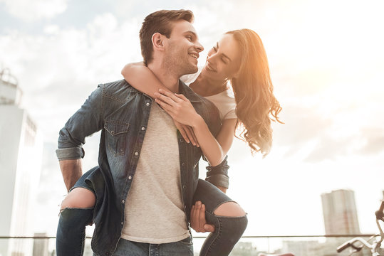 Love couple on street