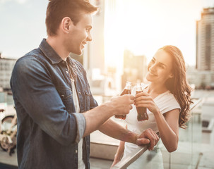 Love couple on street
