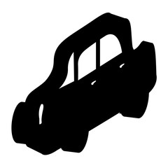 Isolated car toy silhouette