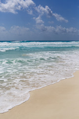 Paradise beach. An empty and beautiful beach on the Caribbean ocean. Amazing view. Vacation concept image.