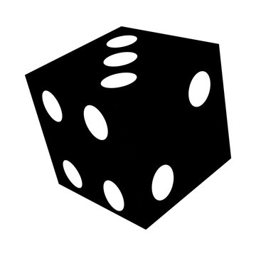 Isolated dice toy silhouette