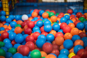 Fototapeta na wymiar Indoor Children's Play Center. Colorful balls 