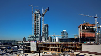 New construction of high-rise buildings in Burnaby city