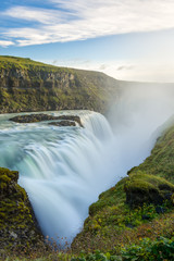 View of the amazing Gullfoss waterfall in Iceland