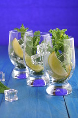 Mojito cocktail with lime and mint
