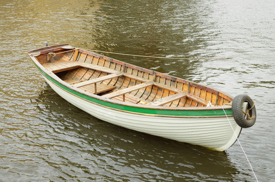 Wooden boat for a walk.